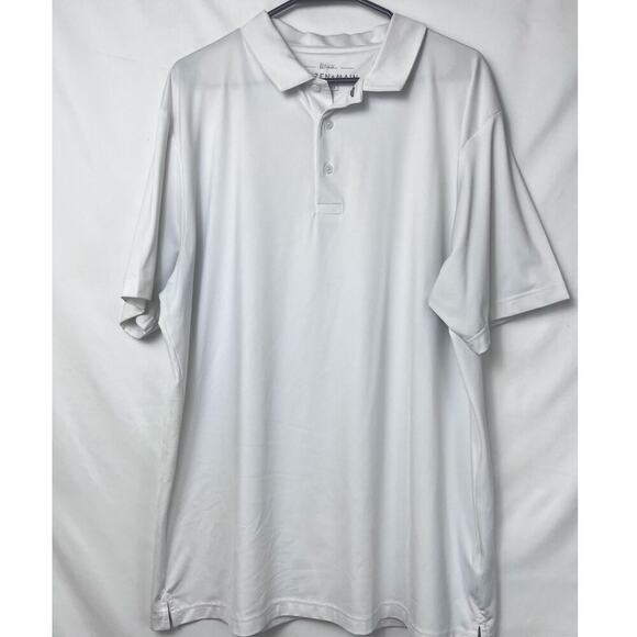 Mizzen + Main Mens 2XL White Short Sleeve 3 Button Golf Athleisure Polo Shirt - Picture 1 of 6